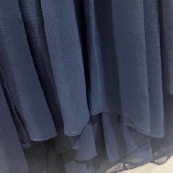 Ark & Co navy blue multi layered chiffon strapless mini dress size small - Picture 5 of 7